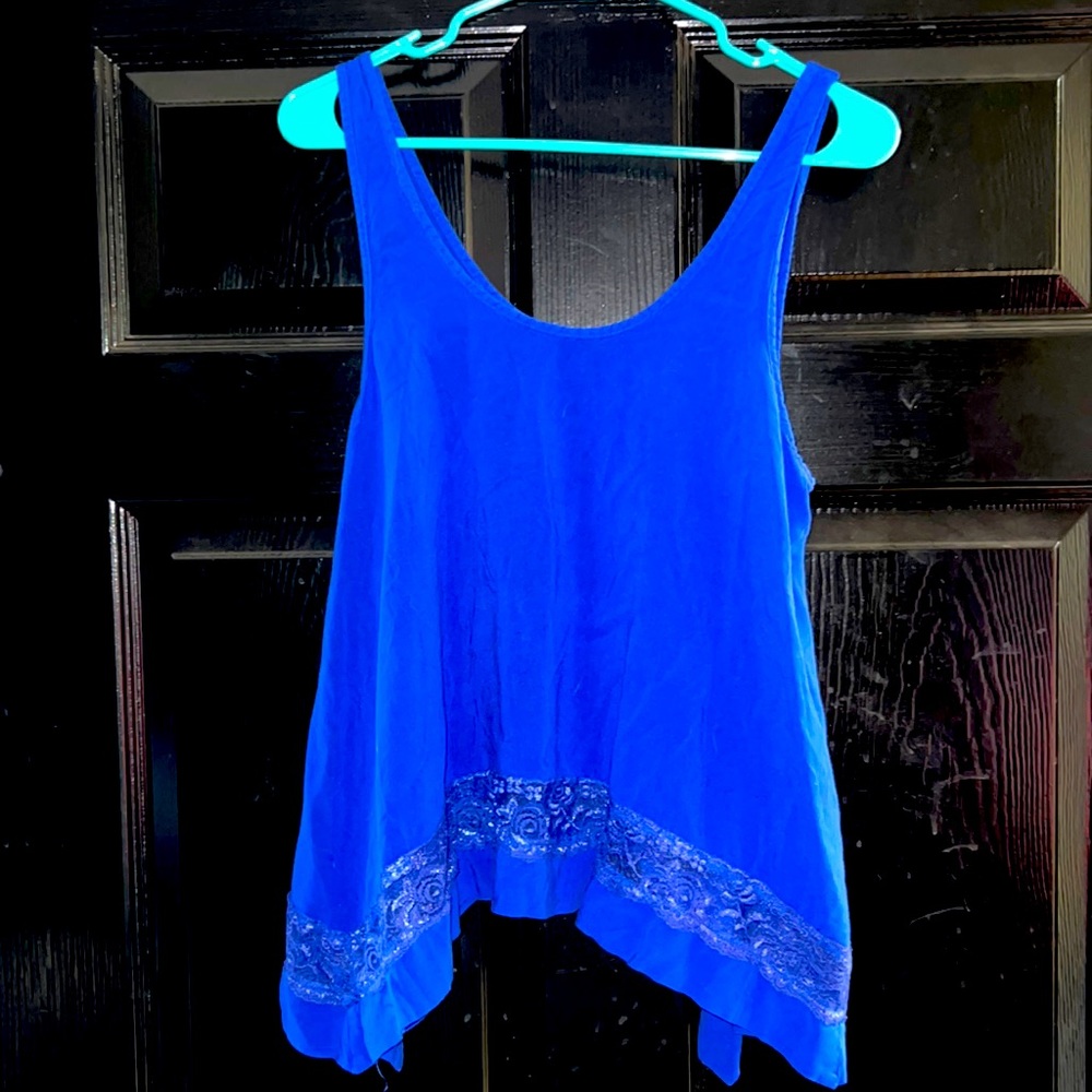 Copper key M royal blue blouse